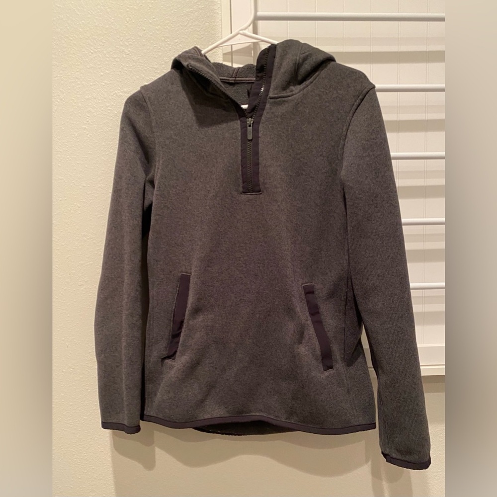 Lululemon Women’s Gray Fleece And Thank You quarter Zip Pullover Hoodie Size 6